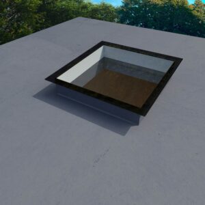Frameless Flat Glass Rooflight 1300x1300, triple glazed, 101 kg, U-Value 0.6